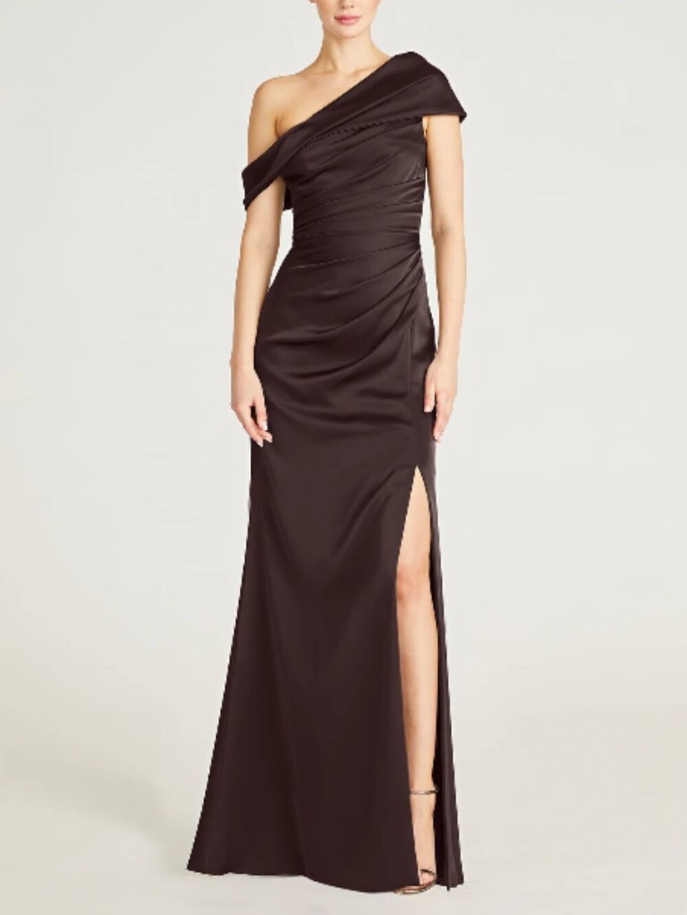 Theia Celia One Shoulder Draped Gown